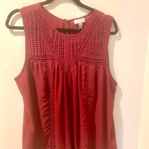 Mulberry Colored Sleeveless Blouse